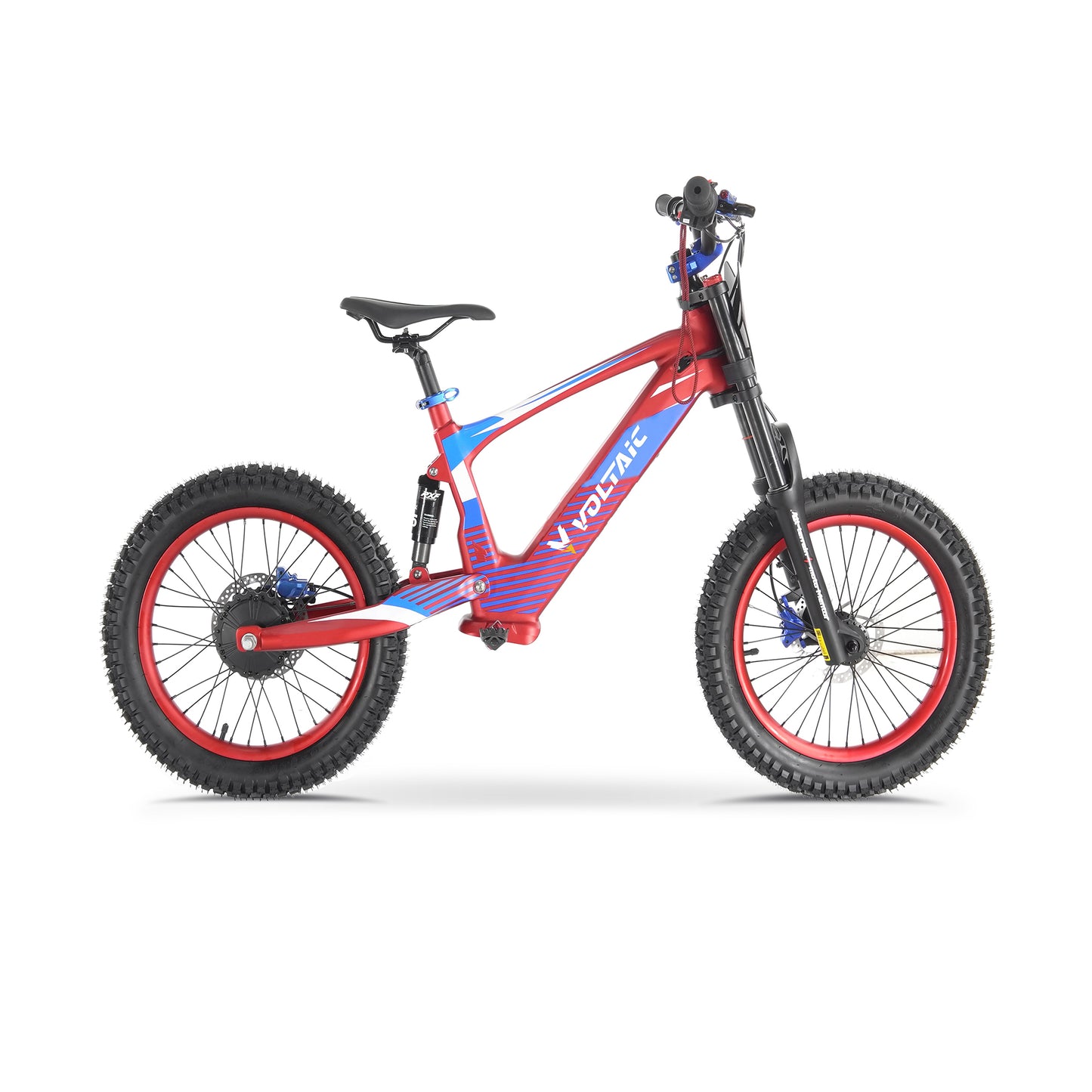 VOLTAIC Flying Fox Youth 750w Electric Dirt Bike w/60 minutes Max Range & 19mp/h Max Speed - Red